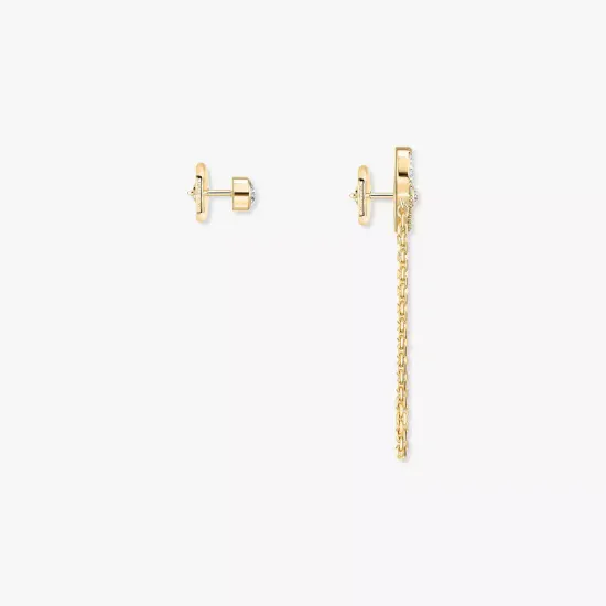 Серьги Messika Move Uno chain and stud earrings