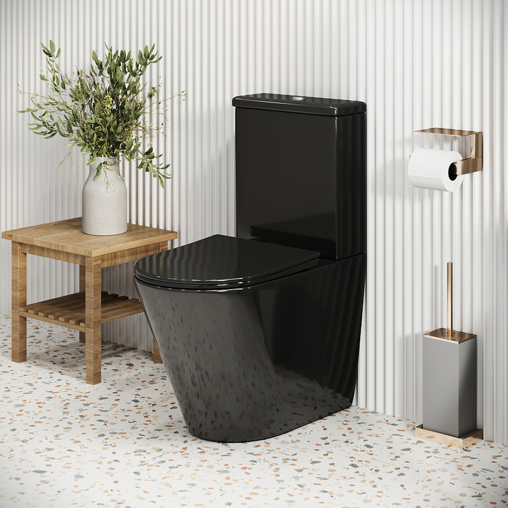 Унитаз компакт Grossman Color GR-4480BS Черный глянцевый с бачком и сиденьем Микролифт