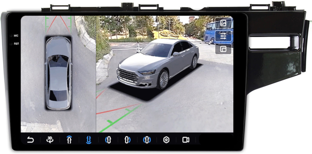 Магнитола для Honda Fit 3 2013-2020 (штатная КЗВ) - FarCar BX10-360-9519-10B монитор 10.36" 2K QLED на Android 13, 6Гб+128Гб, CarPlay, 4G SIM-слот, 4 камеры в комплекте