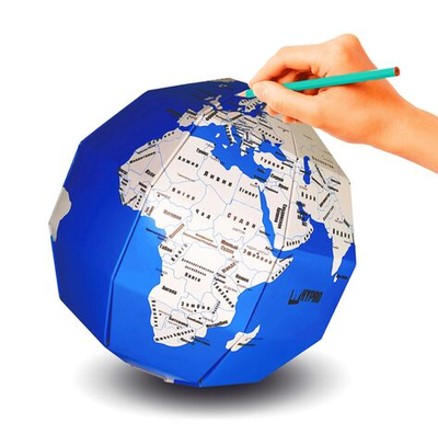 Бумажный конструктор и 3Д пазл "Глобус"