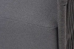 "Лугано" кресло плетеное из роупа, каркас алюминий темно-серый (RAL7024) муар, роуп темно-серый круглый, ткань темно-серая YB25-0027