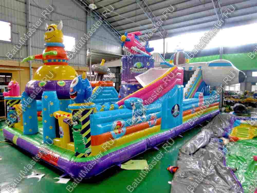 Коммерческий батут "Космические зверята" 16*8*7 м