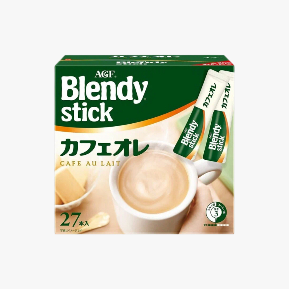 Кофе в пакетиках AGF Blendy Stick Latte, c молоком и сахаром, 27шт, Бленди Стик Латте, Япония