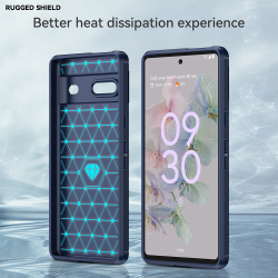 Мягкий гибкий чехол в стиле карбон для Google Pixel 7, синий цвет, серия Carbon от Caseport