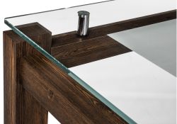 Стеклянный стол Бран 104х74х76 кантри орех