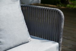 "Багамы" лаунж-зона 5-местная плетеная из роупа (веревки), каркас алюминиевый темно-серый, роуп серый