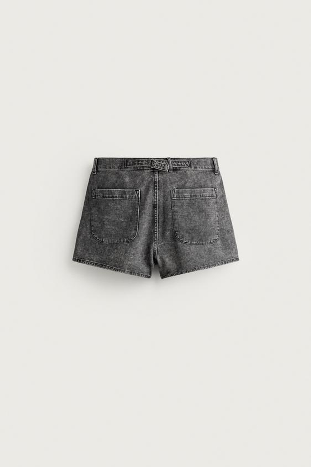 ZARA ШОРТЫ ИЗ ДЕНИМА С ЭФФЕКТОМ КИСЛОТНОЙ СТИРКИ, АНТРАЦИТОВО-СЕРЫЙ