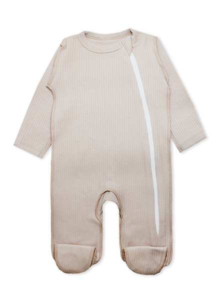 Комбинезон швы наружу на молнии Рубчик Светлый кофе RinaAmari