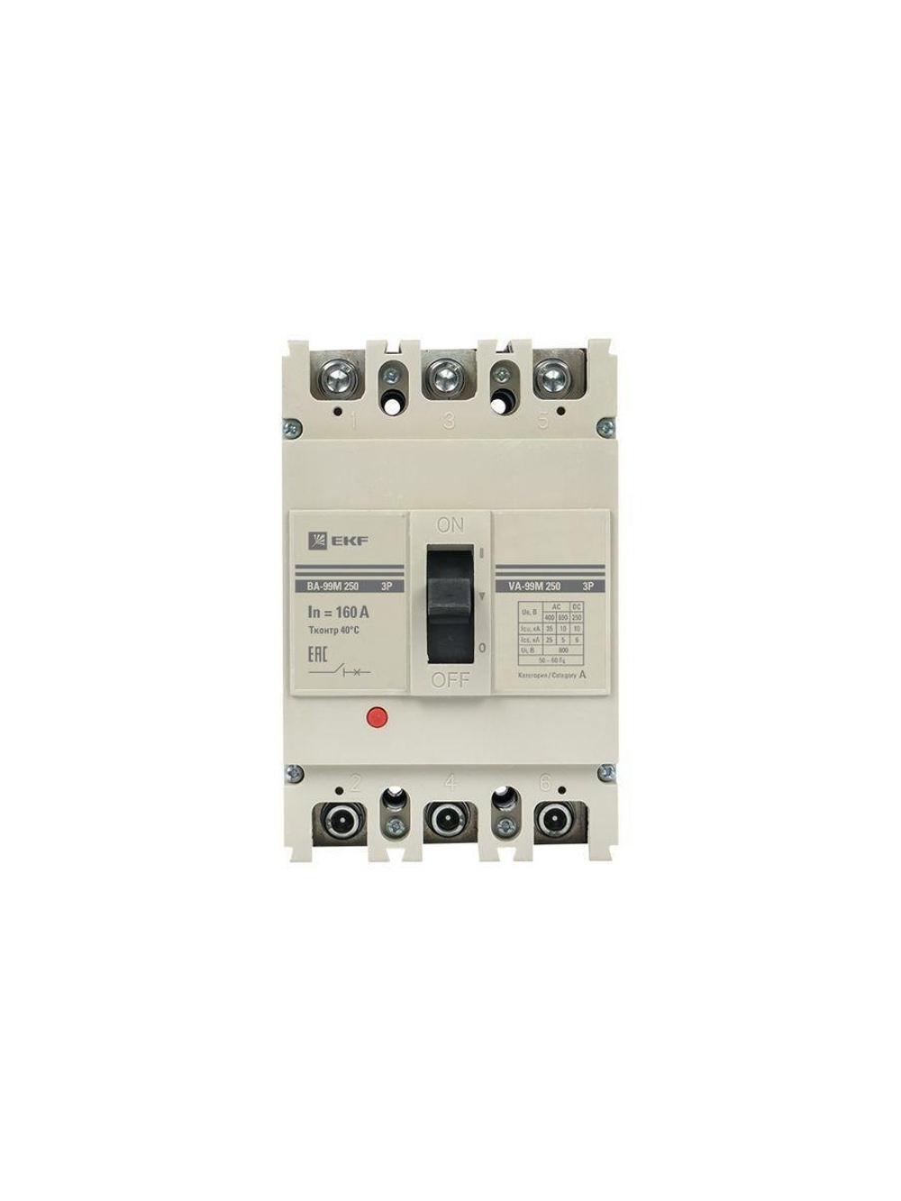 Выключатель автоматический 3п 250/160А 35кА ВА-99М PROxima EKF mccb99-250-160m