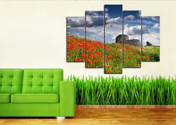 Модульная картина "Оазис цветов"