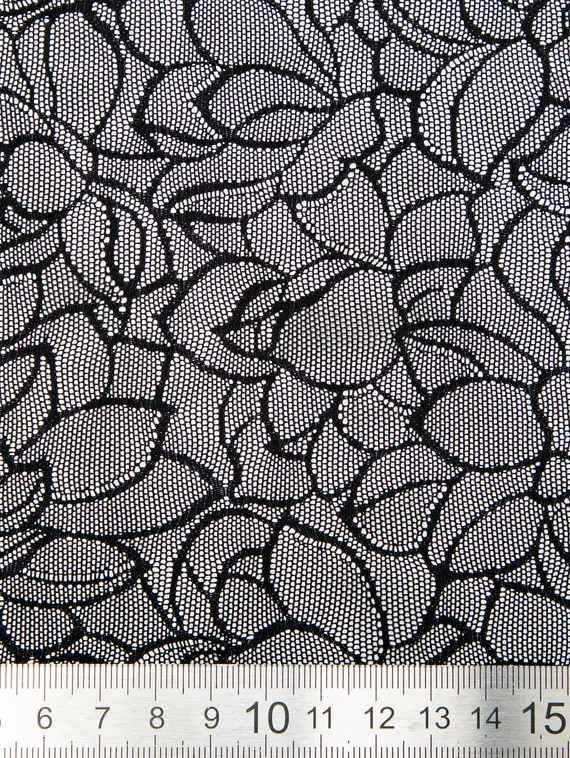 Сетка эластичная Цветок Лотоса оптом, черный 170