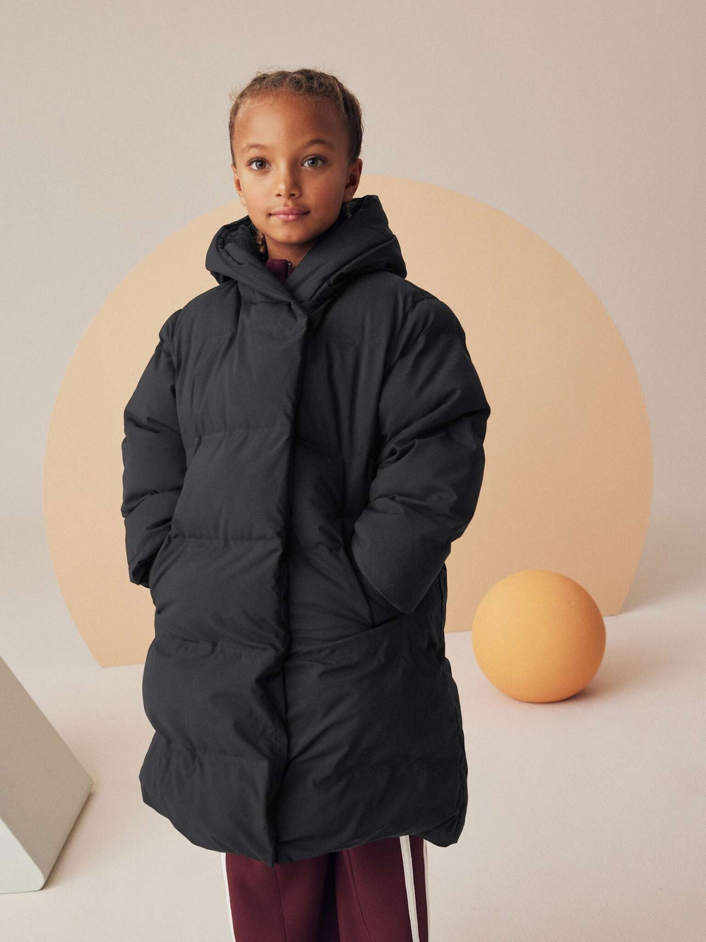 Куртка утепленная с капюшоном для девочки Next 441-964, Черный