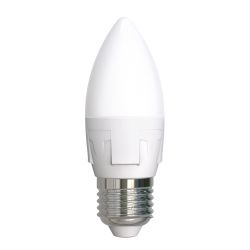 LED-C37 7W-6500K-E27-FR PLP01WH Лампа светодиодная. Форма свеча. матовая. Серия ЯРКАЯ. Дневной белый свет 6500K. Картон. ТМ Uniel
