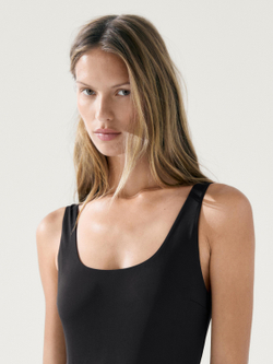 Massimo Dutti Купальник со стразами, черный