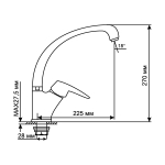 Смеситель для кухни 40k MIXLINE ML08-032 высокий излив б/отв боковая п/гайку (без подводки)