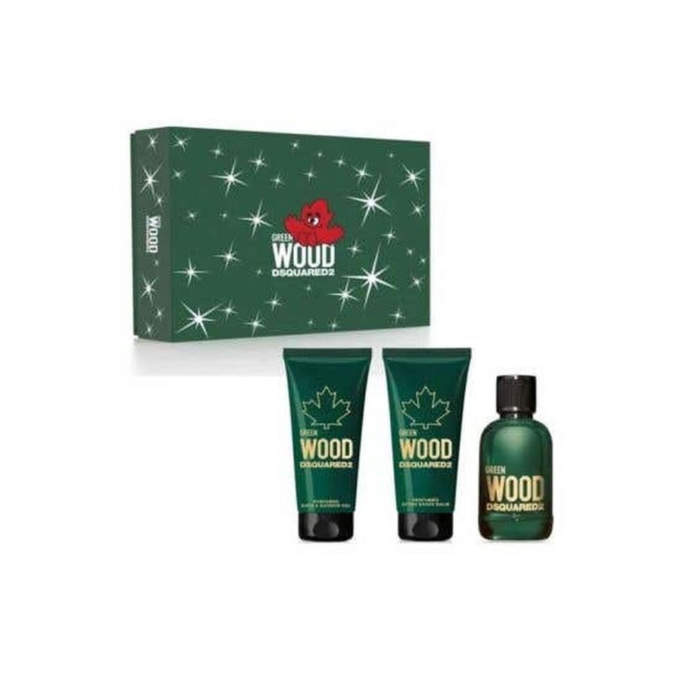 DSQUARED2 GREEN WOOD HOMME EDT SET 100 ML + S/G 100 ML + A/S BLAM 100 ML