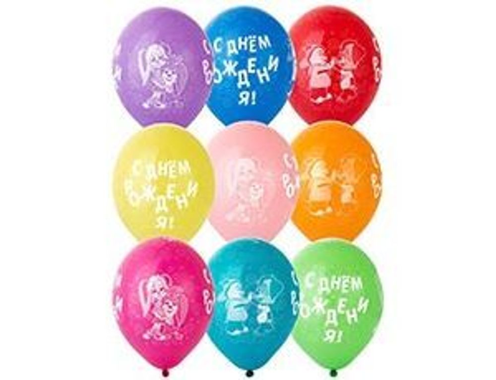 Шар (14"/36 см) Шелкография пастель, ДР Барбоскины 25 шт.