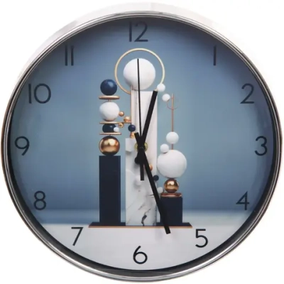 Часы настенные «HOME STYLE» 30см Геометрия, серебристый корпус