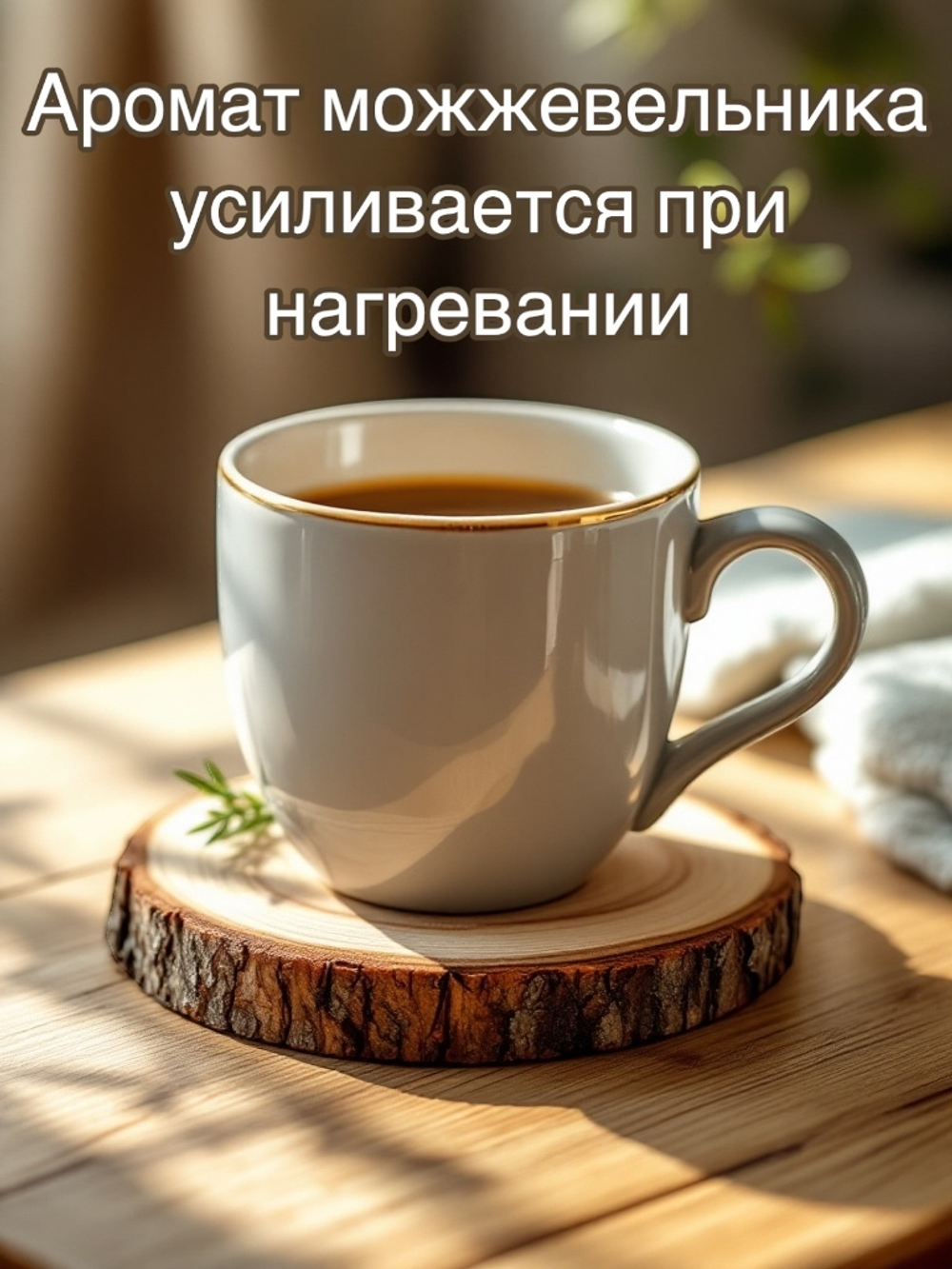 Подставки под кружки из можжевельника, набор 4шт