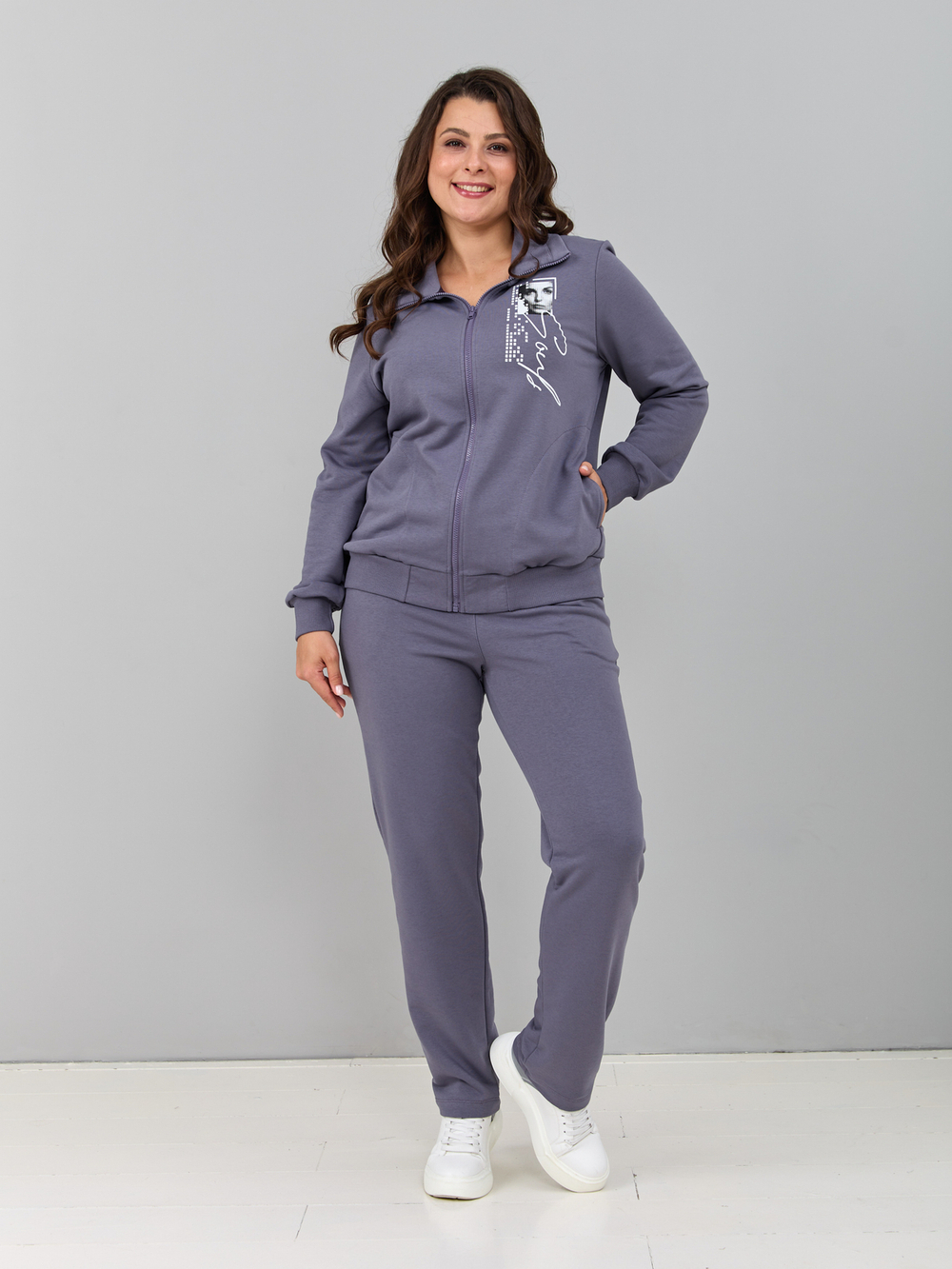 Костюм с брюками Кбфп-584/сиреневый