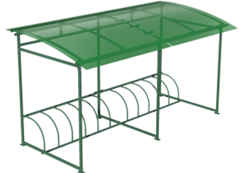 ВЕЛОПАРКОВКА 10 МЕСТ С НАВЕСОМ