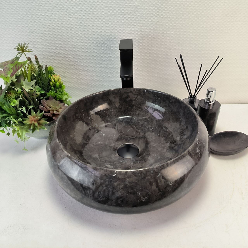 Раковина из мрамора Donut Black Medium DM-62847 45*45*15 51