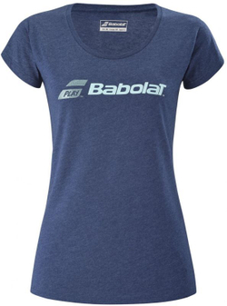 Женская теннисная футболка Babolat Exercise Glitter Tee W - небесный