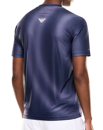 Мужская теннисная футболка EA7 Tennis Pro Crew-Neck - blue shade