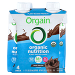 Orgain, Organic Nutrition, коктейль из растительных протеинов, нежный шоколад, 4 пакетика по 330 мл (11 жидк. унций)