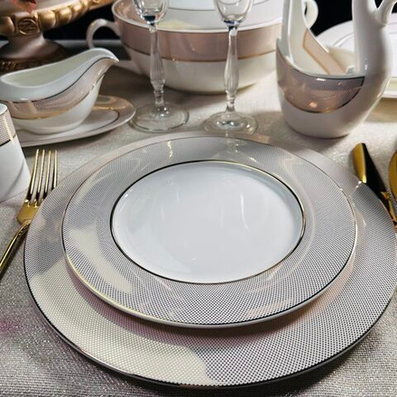 Lenardi 145-504 Набор из 6 тарелок 22см ЗОЛОТАЯ СИМФОНИЯ в под.уп.(х10)Костяной фарфор