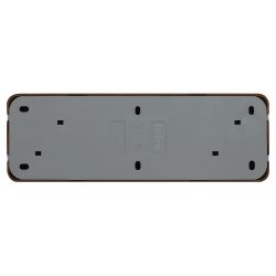 Розетка Intro Quadro 2-208-10 с заземлением четверная 4х2P+E 16А-250В IP20 ОУ венге