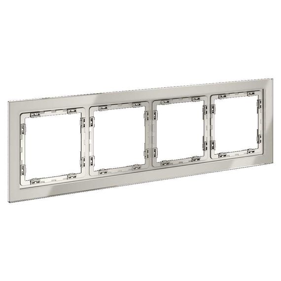 Рамка стеклянная Voltum S70 на 4 поста, (кашемир, стекло) VLS110403