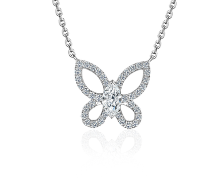 Колье "Бабочка" с природными бриллиантами