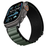 Ремешок Spigen WBF1 BAND для Apple Watch 6 / 7 / 8 / 9 / 10 / SE / Ultra 1 / 2 (44 / 45 / 46 / 49 mm) черный/зеленый