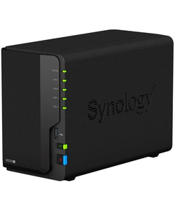 Synology DS220+ Сетевое хранилище DC 2,0GhzCPU/2GB(upto6)/RAID0,1/up to 2HDDs SATA(3,5' 2,5')/2xUSB3.0/2GigEth/iSCSI/2xIPcam(up to 25)/1xPS /1YW