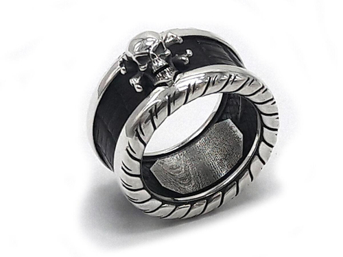 Кольцо из серебра и кожи "Corsaire" AZR-19