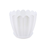 Кашпо "Хризантема" с поддоном 0,6л (бел)