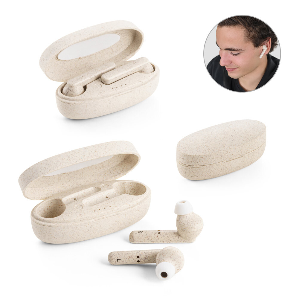 FOURIER. Беспроводные наушники True Wireless из пшеничного волокна и PP