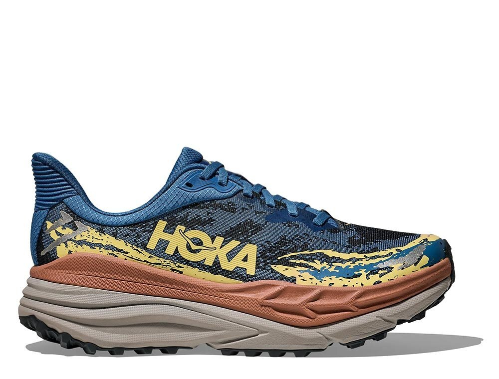 Кроссовки для бега мужские Hoka Stinson 7 Сине-оранжевые
