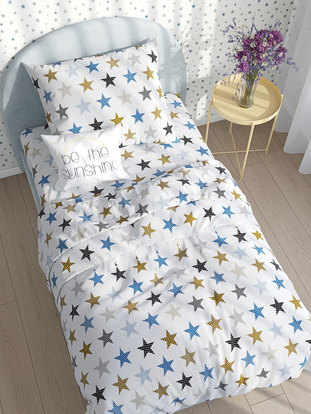 Наволочка комплект 2шт бязь Сказка "Звезды (печворк)" 70x70 см