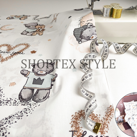 Поплин &quot;Мишки&quot; | ш.150 см | 115 г/м² | хлопок-100%