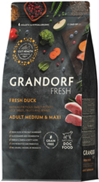 Grandorf Fresh 10кг Holistic Medium&Maxi Duck&Sweet Potato Сухой корм для собак средних и крупных пород, свежее мясо утки с бататом