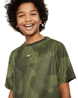 Футболка для мальчика теннисная Nike Kids Dri-Fit Short-Sleeve Top - cargo khaki/white