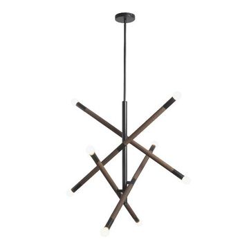 Подвесная люстра 8*Е14 SL6226.403.08 чёрный/коричневый Cork ST-Luce