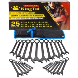 Набор ключей комбинированных 25пр. KINGTUL KT-5261P Black