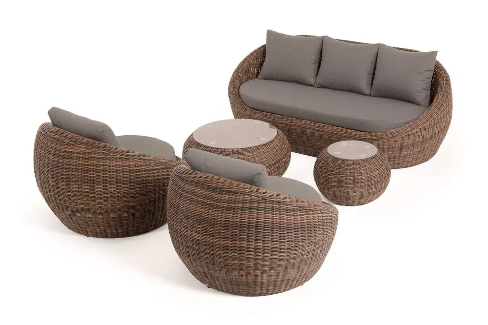 "Барселона" лаунж-зона из искусственного ротанга, цвет коричневый