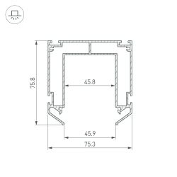 Профиль-держатель MAG-STRETCH-45-2000 (Arlight, Алюминий) 032752(2)