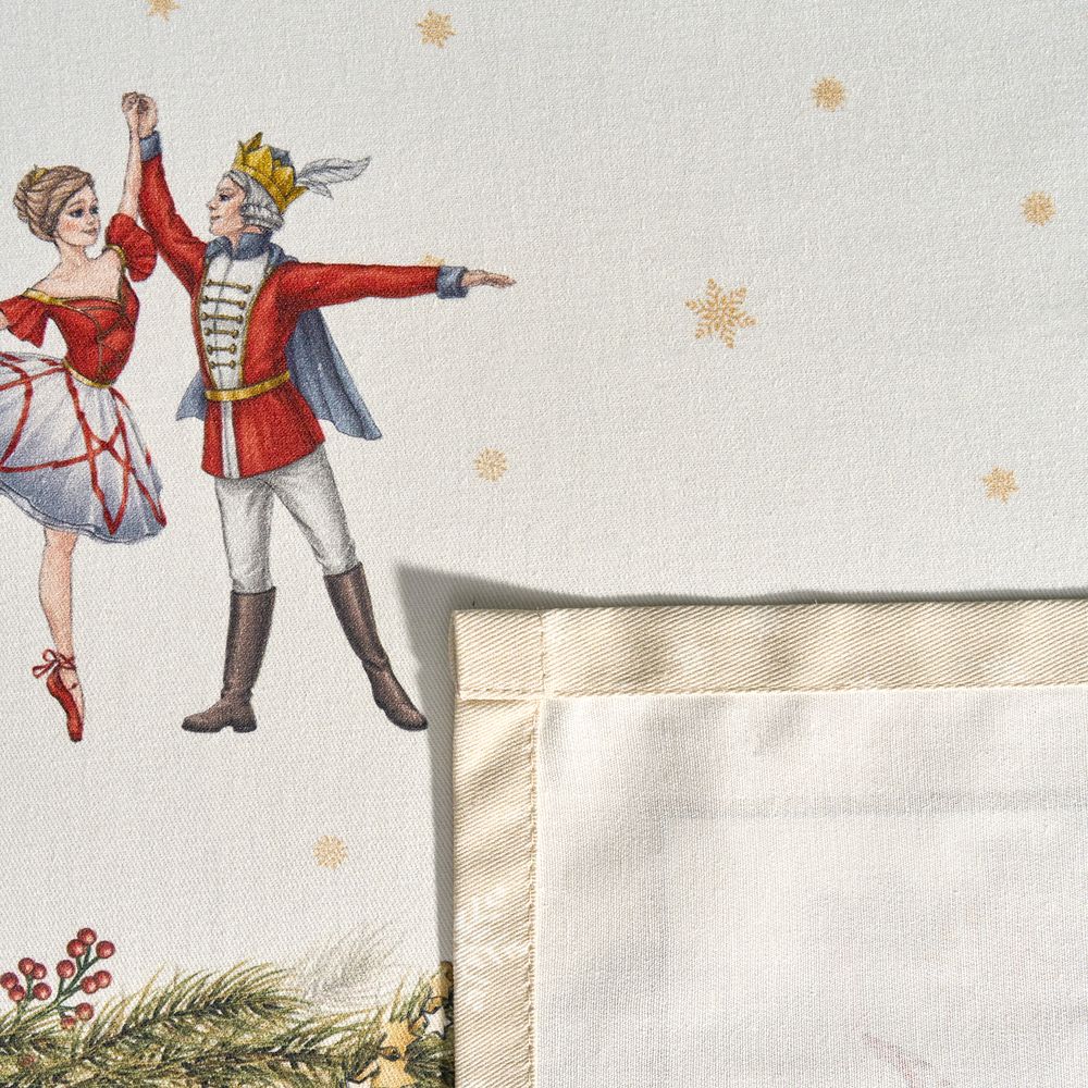 СКАТЕРТЬ "ЩЕЛКУНЧИК" 140Х180СМ БЕЖЕВЫЙ,100%ХЛОПОК , ТВИЛ