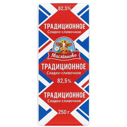 Масло 82,5% Традиционное сладкосливочное 400 гр