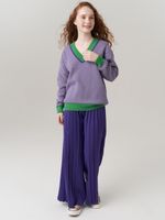 Школьные широкие брюки для девочки AT726-2 сиреневый